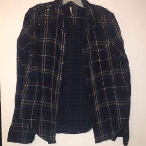 Free People studded flannel shirt!